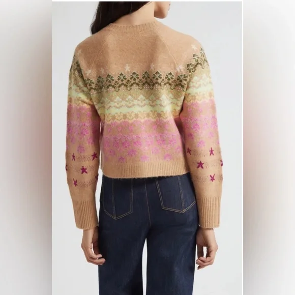 💚Cinq à Sept🩷Millie Fair Isle Cardigan Sweater